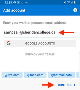 adding accounts to outlook mobile android