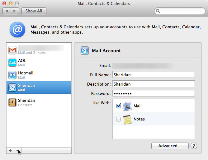 mac mail exchange account settigns