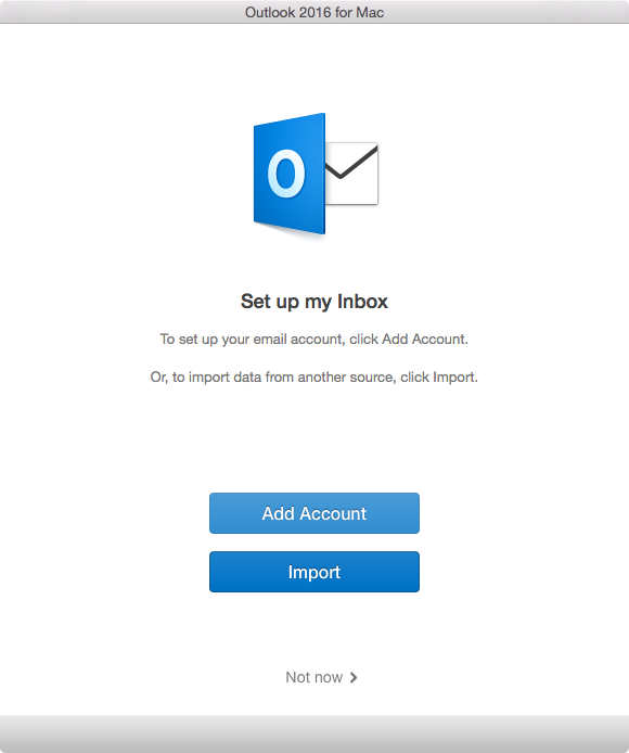 outlook 2016 for mac add office 365 account