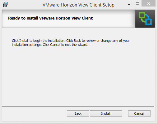 vmware horizon view client installation stuck on upgrading client