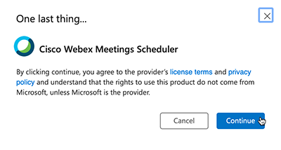 add webex to outlook 365